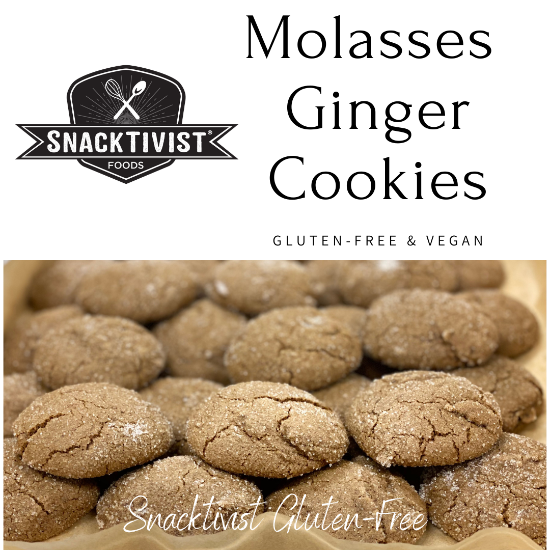 Soft Molasses Ginger Cookies (Gluten-free, Vegan)