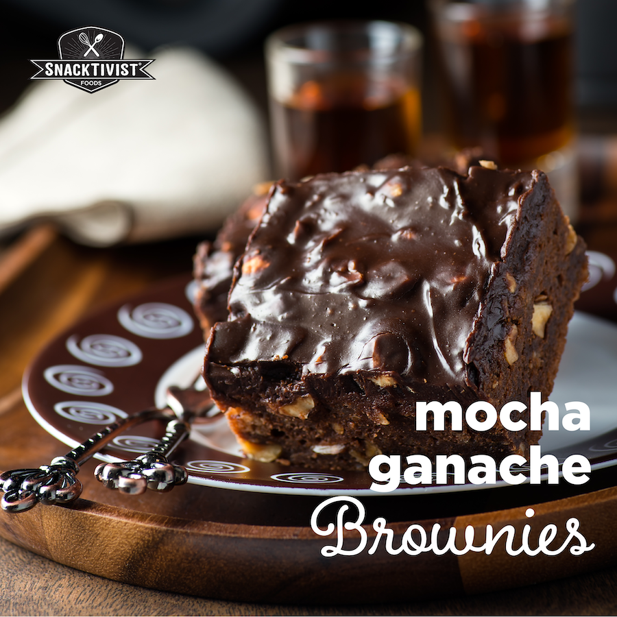 Mocha Ganache Brownies with Walnuts