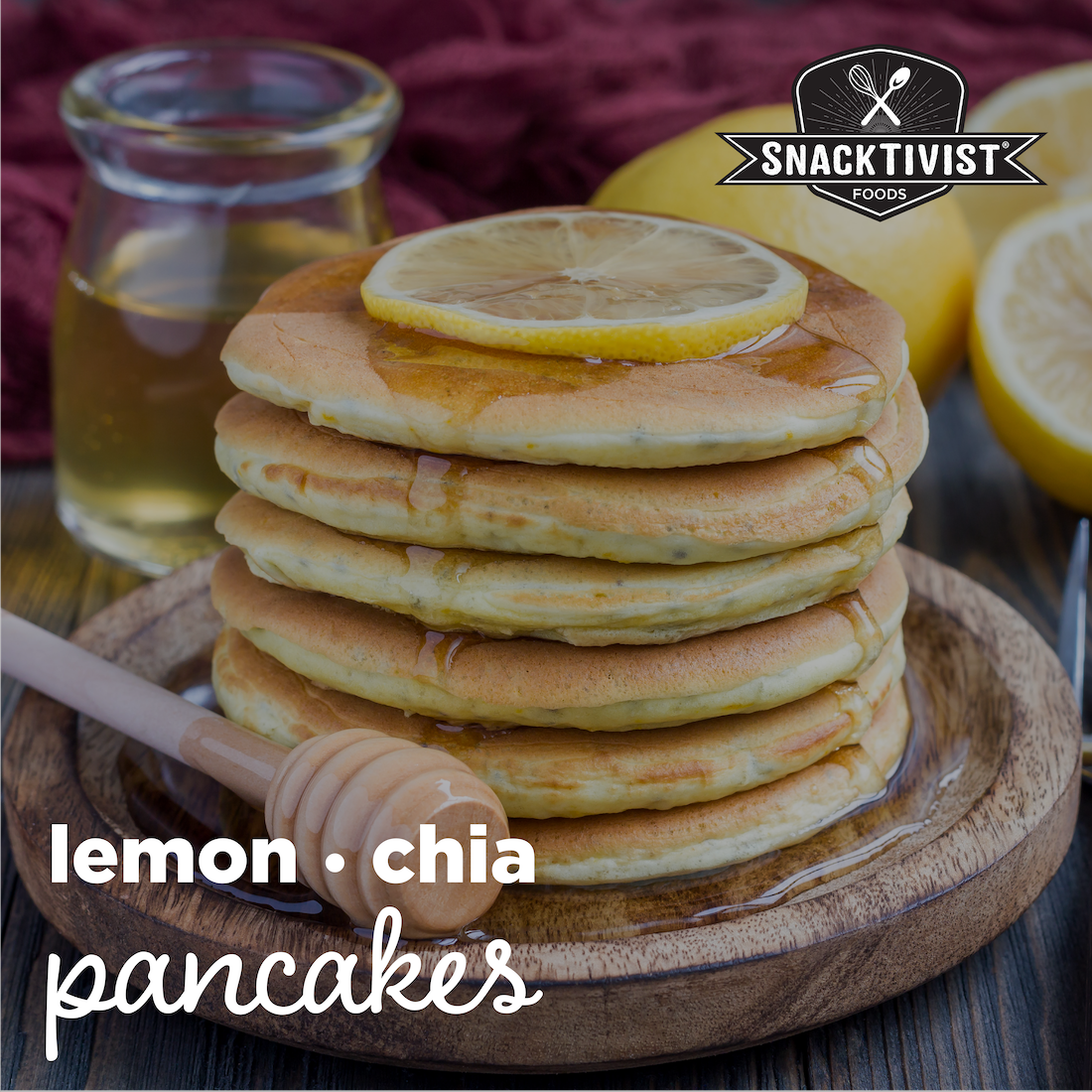 Lemon Chia Seed Pancakes (V, GF)