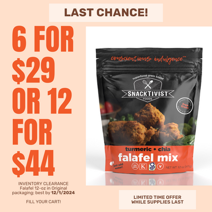 LAST CHANCE! Turmeric & Chia Falafel Mix 12 oz in Original Packaging